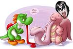  ... 2014 ambiguous_gender animated anthro closed comparing crossed crossed_arms crossover dinosaur duo edit english_text eyes_closed games gene_simmons green_scales humor invalid_color invalid_tag lickitung long_tongue mario_bros nintendo out pink_skin pok&eacute;mon scales scalie shoes text thedoggygal tongue tongue_out video_games yoshi 