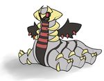  ambiguous_gender dragon feral giratina lying nintendo plain_background plushie pok&eacute;mon posexe red_eyes solo video_games white_background wings 