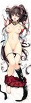  absurdres bankoku_ayuya barefoot bed_sheet black_legwear black_panties blush breasts brown_hair cherry_blossoms dakimakura detached_sleeves feet from_above full_body half-closed_eyes headgear highres huge_filesize kantai_collection large_breasts long_hair looking_at_viewer lying miniskirt nipples on_back open_clothes open_shirt panties pleated_skirt ponytail purple_eyes pussy_juice saliva sheet_grab shirt side-tie_panties skirt skirt_pull solo thigh_gap thighhighs_pull thighhighs_removed tongue tongue_out torogao underwear untied untied_panties very_long_hair yamato_(kantai_collection) 
