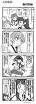  3girls 4koma :d :o ? agano_(kantai_collection) check_translation closed_eyes comic gloves greyscale highres kantai_collection monochrome multiple_girls noshiro_(kantai_collection) open_mouth rectangular_mouth renta_(deja-vu) sakawa_(kantai_collection) shaded_face smile spoken_question_mark teardrop translation_request twitter_username yahagi_(kantai_collection) 