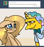  backy crossover earth_pony equine fan_character female feral horn horse human male mammal moe_szyslak my_little_pony pony slavedemorto smile the_simpsons 