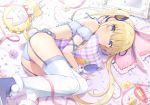  6u_(eternal_land) animal animal_ears ass blonde_hair blush bunny_ears bunnygirl cat flowers garter_belt gloves hug long_hair panties petals ribbons saenai_heroine_no_sodatekata sawamura_eriri_spencer stockings tail thighhighs twintails underwear waifu2x wings 