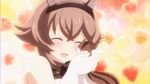  animal animated animated_gif brown_hair closed_eyes gloves holding holding_animal kantai_collection kantai_collection_(anime) lowres mutsu_(kantai_collection) non-web_source screencap short_hair solo sparkle squirrel 