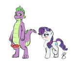 anthro balls biting_lip blush dragon equine erection fangs female friendship_is_magic horse looking_at_penis male mammal my_little_pony penis pia-sama plain_background pony pussy_juice rarity_(mlp) scalie scalie_penis smile spike_(mlp) teeth white_background 