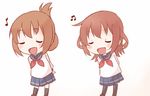  animated animated_gif brown_hair fang folded_ponytail hair_ornament hairclip ido_(teketeke) ikazuchi_(kantai_collection) inazuma_(kantai_collection) kantai_collection koufuku_graffiti lowres multiple_girls open_mouth pantyhose parody school_uniform serafuku shiawase_graffiti short_hair 