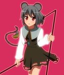  animal_ears anime_coloring bad_id bad_pixiv_id basket blush capelet dowsing_rod dress grey_hair jewelry long_sleeves looking_at_viewer mikomiko_(mikomikosu) mouse mouse_ears mouse_tail nazrin pendant red_eyes shirt short_hair simple_background skirt skirt_set solo tail touhou white_shirt 