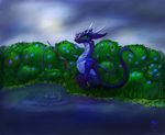  dragon female feral horn oksara oksara&nbsp; sky solo tentacles water 