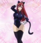  :| animal_ears arm_up armpits bangs black_eyes black_leotard breasts cat_ears cat_tail closed_mouth covered_navel domino_mask emblem emphasis_lines erza_scarlet fairy_tail fake_animal_ears fake_tail fishnet_legwear fishnets gloves glowing hair_between_eyes hair_ribbon half-closed_eyes hand_behind_head hand_on_hip heart high_ponytail highres impossible_clothes impossible_leotard kemonomimi_mode large_breasts leotard light_particles lights long_hair long_sleeves mask ponytail pose red_hair ribbon screencap sidelocks skin_tight solo standing tail thighhighs turtleneck v-shaped_eyebrows white_gloves white_ribbon window 