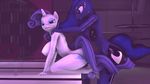  2015 3d animal_genitalia anthro areola big_breasts blackjr breasts equine erect_nipples erection friendship_is_magic herm herm/herm horn horsecock huge_breasts intersex intersex/intersex mammal my_little_pony nipples nude penetration penis princess_luna_(mlp) rarity_(mlp) sex unicorn 