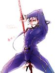  akihito_(kiraku) armor blue_hair earrings fate/stay_night fate_(series) gae_bolg jewelry lancer long_hair male_focus ponytail red_eyes shoulder_armor solo star white_background 