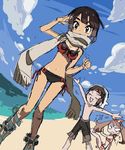  1boy 2girls adapted_costume bandanna beach bikini black_hair brown_hair haruka_(pokemon) haruka_(pokemon)_(remake) hat higana_(pokemon) multiple_girls pokemon pokemon_oras scarf short_hair swimsuit water yuuki_(pokemon) yuuki_(pokemon)_(remake) 