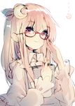  adjusting_eyewear bespectacled book crescent crescent_hair_ornament glasses hair_ornament holding holding_book long_hair no_hat no_headwear patchouli_knowledge purple_eyes purple_hair simple_background sketch solo tecoyuke touhou white_background 