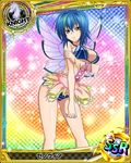  artist_request blue_hair breasts card_(medium) character_name chess_piece fairy_wings high_school_dxd knight_(chess) large_breasts multicolored_hair official_art short_hair solo torn_clothes trading_card two-tone_hair wings xenovia_quarta yellow_eyes 