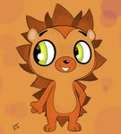  brown_fur cute fur green_eyes hedgehog kippykat littlest_pet_shop male mammal russell_ferguson smile solo teeth 