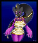  2015 anthro anthrofied banette big_breasts breasts clothed clothing dress female ghost grin hi_res looking_at_viewer marukomuru mega_banette mega_evolution meme nintendo pink_eyes pok&eacute;mon smile solo spirit video_games wide_hips zipper 