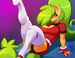  anthro big_breasts breasts camel_toe cleavage clothed clothing equine female green_hair hair horse legwear mammal mango_(character) my_little_pony pony zwitterkitsune 