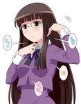  bangs blunt_bangs brown_hair glasses long_hair maruto! saki sawamura_tomoki school_uniform solo translated 