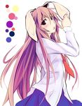  animal_ears bunny_ears highres long_hair necktie purple_hair red_neckwear reisen_udongein_inaba skirt solo takanashi_kei_(hitsujikan) touhou 