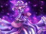  bad_id bad_pixiv_id bug butterfly fan folding_fan hat insect pink_hair red_eyes saigyouji_yuyuko solo touhou yuina_(artist) 