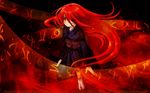  alastor_(shakugan_no_shana) japanese_clothes jewelry kimono pendant red red_eyes red_hair shakugan_no_shana shana wallpaper watermark yukata 