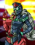  belt bodysuit breasts ireku_badou kamen_rider kamen_rider_double kamen_rider_w large_breasts long_hair multicolored multicolored_bodysuit multicolored_clothes parody silver_hair solo syringe touhou yagokoro_eirin 