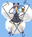 animal_ears basket disney grey_hair jewelry mickey_mouse mouse_ears mouse_tail mouyam nazrin pendant red_eyes short_hair solo tail touhou 