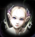  blonde_hair blue_eyes fairy funakura lips original pointy_ears portrait solo wings 