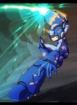  arm_cannon epic green_eyes male_focus nekomamire rockman rockman_(character) rockman_(classic) solo weapon 