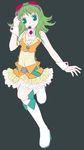  artist_request boots collar full_body goggles goggles_on_head green_eyes green_hair gumi headphones short_hair simple_background skirt smile solo vocaloid wrist_cuffs 