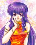  artist_request breasts hair_buns large_breasts lips lipstick long_hair lowres makeup purple_hair ranma_1/2 red_eyes shampoo_(ranma_1/2) 