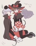  animal_ears bad_id bad_pixiv_id beige_background bloomers blue_eyes blush bow brown_hair cape capelet cosplay couple covering covering_crotch crossdressing directional_arrow disney gloves green_eyes halloween hat heart high_heels kingdom_hearts looking_at_viewer male_focus mickey_mouse mickey_mouse_(cosplay) mickey_mouse_ears minnie_mouse minnie_mouse_(cosplay) mouse_ears mouse_tail multiple_boys ng_sam open_mouth pantyhose popped_collar riku scowl shorts simple_background sitting skin_tight skirt skirt_pull sora_(kingdom_hearts) spiked_hair sweat sweatdrop tail translation_request underwear white_hair witch_hat yaoi 