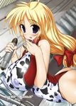  :d ahoge animal_print arched_back ass bangs bare_shoulders bell bell_collar blonde_hair blush breasts casual_one-piece_swimsuit character_name collar covered_nipples cow_bell cow_print cowboy_shot dutch_angle from_side holding huge_breasts impossible_clothes impossible_swimsuit indoors long_hair looking_at_viewer low-tied_long_hair low_twintails mc_axis milk_churn one-piece_swimsuit one-piece_thong open_mouth parted_bangs personification pipes print_swimsuit purple_eyes raidon red_swimsuit smile solo submarine swimsuit torpedo twintails type_xiv_(submarine) very_long_hair wading water watercraft 