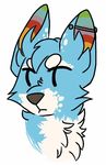  blue_fur canine dog ear_piercing fur husky industrial_piercing male mammal mukipaws piercing rainbow rainbow_ears sparklepaws 