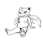  black_and_white breasts cub female ivysaur looking_at_viewer monochrome nintendo nude pok&eacute;mon sitting sketch small_breasts talbotlynx tkitty video_games young 