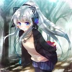  blue_eyes dennryuurai long_hair pantyhose psychic_hearts silver_hair solo 