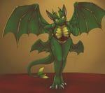  2014 beckoning bent_over bottomless breasts claws clothed clothing corset draekos dragon exposed_breasts female half-dressed looking_at_viewer nipples pussy scalie solo wings 