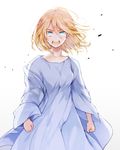  angry blue_eyes christa_renz crying crying_with_eyes_open dress floating_hair hair_between_eyes looking_at_viewer shingeki_no_kyojin short_hair solo tears tonshi white_background white_dress wide_sleeves wind 