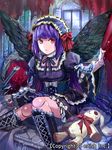  bad_id bad_pixiv_id boots character_request company_name crown doll_joints dragon_tactics hairband ichinose777 lolita_hairband long_hair looking_at_viewer official_art purple_hair red_eyes sitting solo stuffed_animal stuffed_bunny stuffed_toy sword weapon wings 
