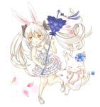  animal_ears bad_id bad_pixiv_id blade_&amp;_soul brown_eyes bunny_ears cat dress hoshi_ame knees_together_feet_apart long_hair lyn_(blade_&amp;_soul) ribbon shoes solo tail very_long_hair wand white_hair wings 