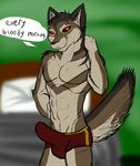  bedroom bulge canine clothing makarimorph mammal underwear wolf 