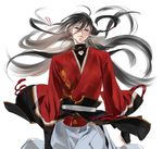  bad_id bad_pixiv_id black_hair blue_eyes iz_izhara izumi-no-kami_kanesada japanese_clothes kimono male_focus no_jacket solo touken_ranbu 