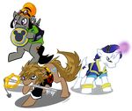  &lt;3 black_fur blue_eyes brown_fur brown_hair clothed clothing cutie_mark disney donald_duck equine eyewear fur goggles goofy grey_fur group hair hat horn horse keyblade kingdom_hearts magic mammal pegasus plain_background ponification pony purple_eyes ring shield sora sword tailzkip teeth unicorn video_games weapon white_fur wings 