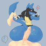  anus blush butt canine hot_dogging looking_back lucario male male/male mammal nintendo penis pok&eacute;mon raised_tail red_eyes signirsol spikes tail_grab video_games 