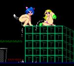  animated animated_gif lowres multiple_girls nude peeing pixel_art tail 