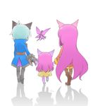  2girls animal_ears blue_hair fairy holding_hands if_they_mated league_of_legends long_hair lulu_(league_of_legends) multiple_girls parent_and_child pix purple_hair purple_skin sleeves_past_wrists veigar very_long_hair wings yan531 yordle 