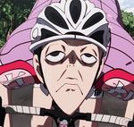  1boy animated animated_gif bicycle bicycle_helmet black_eyes black_hair helmet male male_focus midousuji_akira solo troll_face yowamushi_pedal 