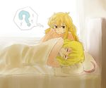  ? alice_margatroid bed blanket blonde_hair blush closed_eyes couple hairband_removed kirisame_marisa long_hair menbou_(nonnontako) multiple_girls pillow short_hair sleeping touhou yellow_eyes yuri 