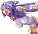  blue_eyes blush bodysuit breasts leviathan_(rockman) open_mouth rockman rockman_zero saliva suteito tagme tears 