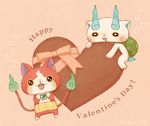  animal bad_id bad_pixiv_id blue_fire blush cat chocolate chocolate_heart drooling english fangs fire furoshiki happy_valentine haramaki heart jibanyan kanacho komasan multiple_tails no_humans notched_ear open_mouth oversized_object sparkling_eyes tail tail-tip_fire two_tails valentine youkai youkai_watch 