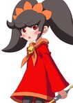  1girl ashley_(warioware) black_hair blush_stickers female nintendo open_mouth red_eyes solo tagme twintails wand warioware witch 